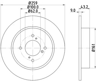 Тормозной диск HELLA 8DD 355 117-301