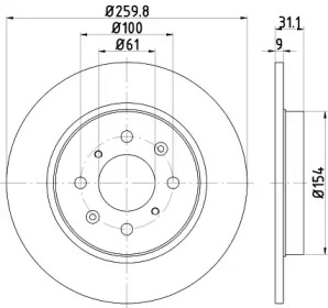 Тормозной диск HELLA 8DD 355 122-531