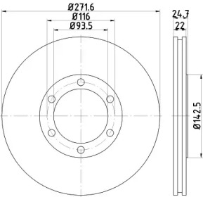 Тормозной диск HELLA 8DD 355 117-661