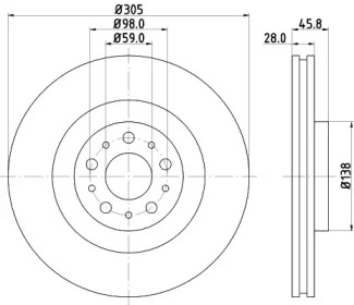 Тормозной диск HELLA 8DD 355 117-951