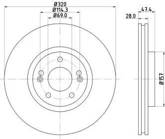 Тормозной диск HELLA 8DD 355 117-971