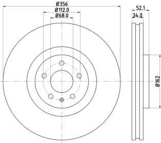 Тормозной диск HELLA 8DD 355 118-011