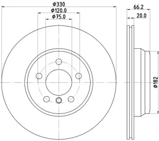 Тормозной диск HELLA 8DD 355 129-641