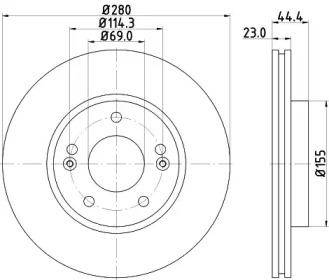 Тормозной диск HELLA 8DD 355 118-381