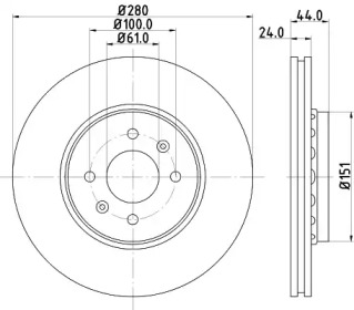 Тормозной диск HELLA 8DD 355 129-611