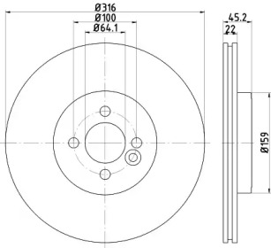 Тормозной диск HELLA 8DD 355 119-441