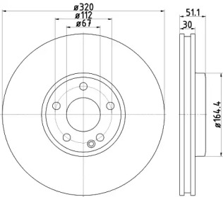 Тормозной диск HELLA 8DD 355 119-701