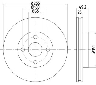 Тормозной диск HELLA 8DD 355 120-261