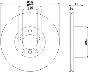 Тормозной диск HELLA 8DD 355 125-461