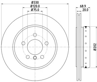 Тормозной диск HELLA 8DD 355 120-671