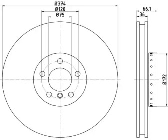 Тормозной диск HELLA 8DD 355 120-711