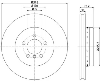 Тормозной диск HELLA 8DD 355 120-751