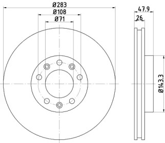 Тормозной диск HELLA 8DD 355 120-481