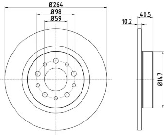 Тормозной диск HELLA 8DD 355 120-931