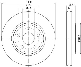 Тормозной диск HELLA 8DD 355 122-681