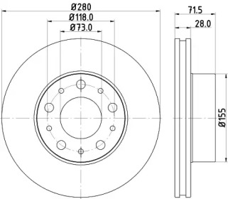 Тормозной диск HELLA 8DD 355 122-691