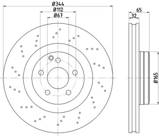 Тормозной диск HELLA 8DD 355 122-891