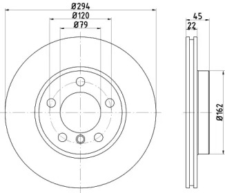 Тормозной диск HELLA 8DD 355 122-931