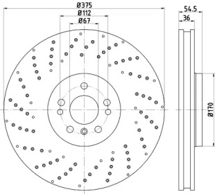 Тормозной диск HELLA 8DD 355 125-041