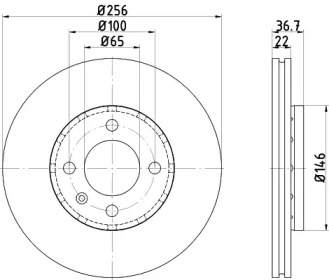 Тормозной диск HELLA 8DD 355 125-391