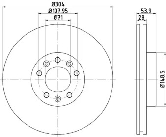 Тормозной диск HELLA 8DD 355 125-411