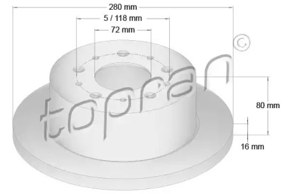 Тормозной диск TOPRAN 722 596