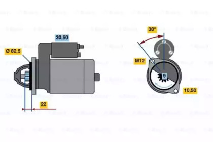 Стартер BOSCH 0 001 107 044