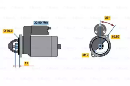 Стартер BOSCH 0 986 021 070