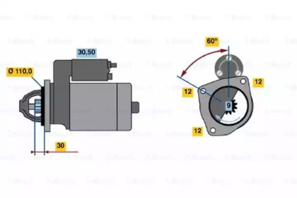 Стартер BOSCH 0 986 011 160