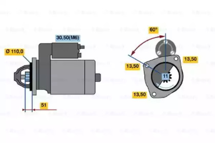 Стартер BOSCH 0 001 372 008