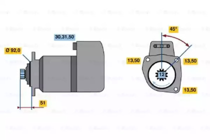 Стартер BOSCH 0 001 416 065