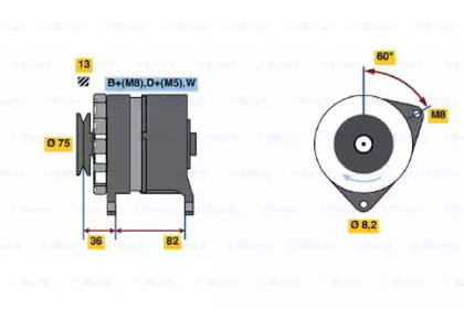 Генератор BOSCH 0 986 036 050