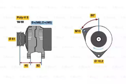 Генератор BOSCH 0 986 040 340