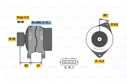 Генератор BOSCH 0 986 041 160