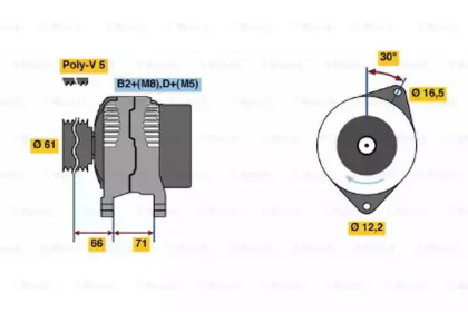 Генератор BOSCH 0 986 042 760