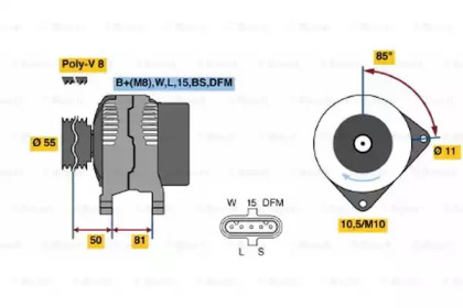 Генератор BOSCH 0 124 555 006