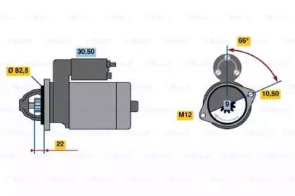 Стартер BOSCH 0 986 010 250