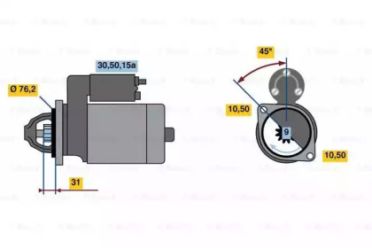 Стартер BOSCH 0 986 010 870