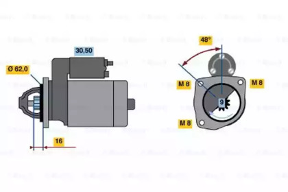 Стартер BOSCH 0 986 011 891