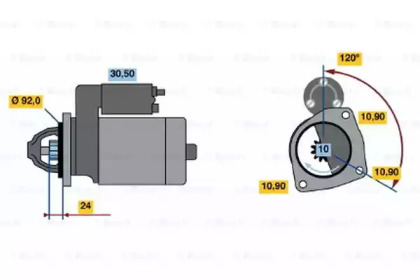 Стартер BOSCH 0 986 013 180