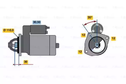 Стартер BOSCH 0 986 013 660