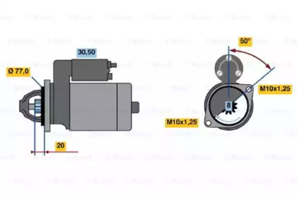 Стартер BOSCH 0 986 016 001