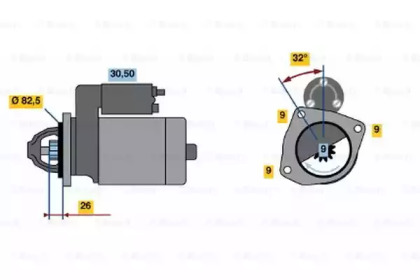 Стартер BOSCH 0 986 017 010