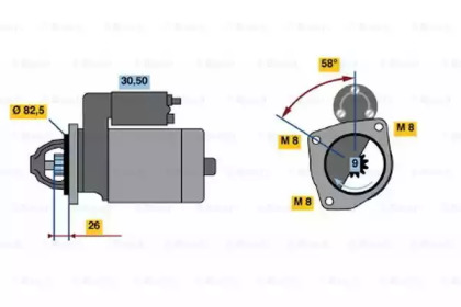 Стартер BOSCH 0 986 017 020