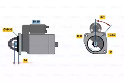 Стартер BOSCH 0 986 019 291