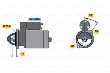 Стартер BOSCH 0 986 022 101