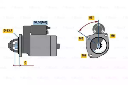 Стартер BOSCH 0 986 022 111