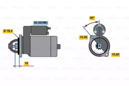 Стартер BOSCH 0 986 022 490