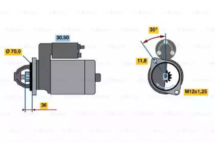 Стартер BOSCH 0 986 022 611