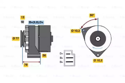 Генератор BOSCH 0 986 031 430